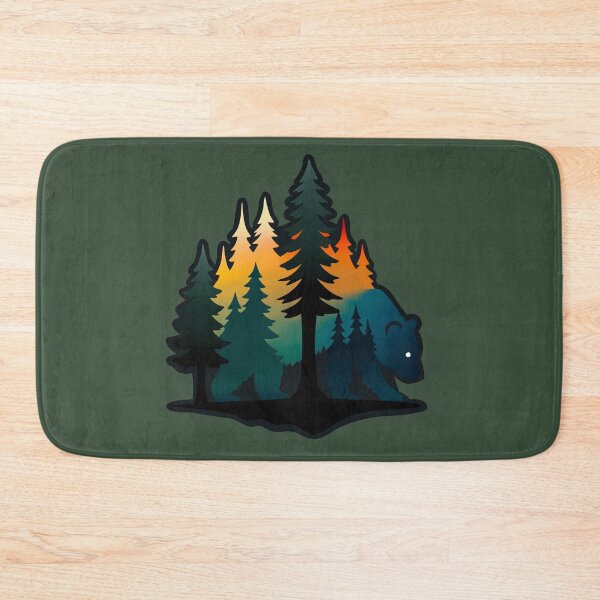 Item preview, Bear Forest Silhouette Mountain Sunset Design designed and sold by Vileprint.