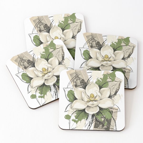 Item preview, Elegant Botanical White Magnolia Flower designed and sold by Honu2025.
