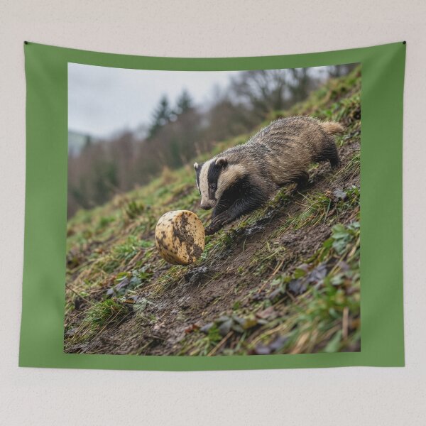 Item preview, Plucky Badger Pursues Rolling Double Gloucester Cheese Prize designed and sold by Tridentulus.