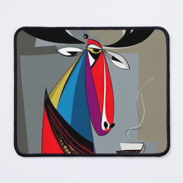 Item preview, Abstract Moose Coffee Ritual - Modern Cubist Wall Art designed and sold by dawnleblanc55.