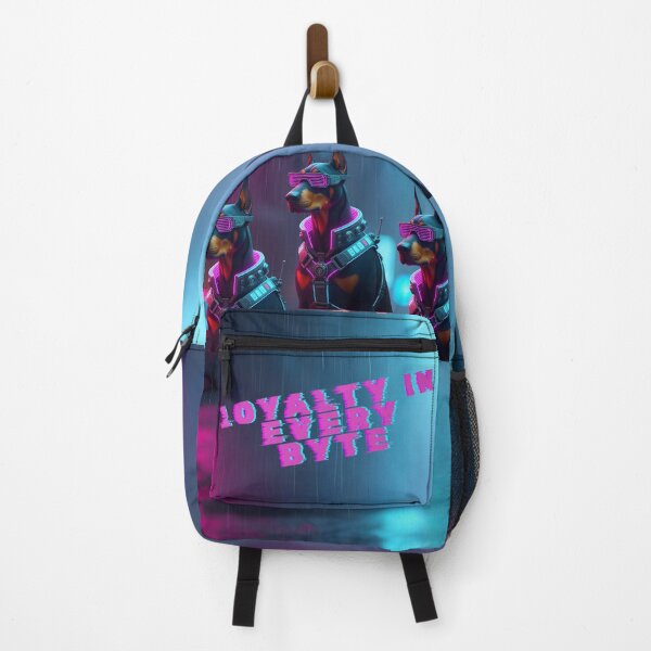 Item preview, Cyberpunk Doberman with Neon Visor – “Loyalty in Every Byte” Futuristic Dog Art designed and sold by InfinitePawBond.