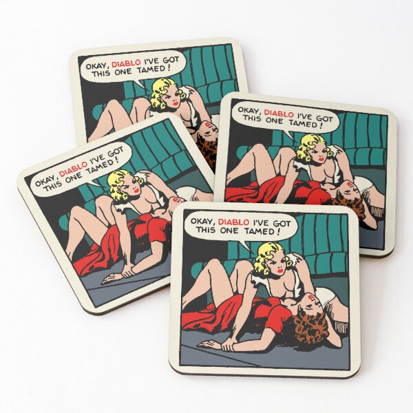 Item preview, Okay Diablo I've Got This One Tamed • Femme Fatale Noir Cat Fight Pop Art designed and sold by wmxdesign.