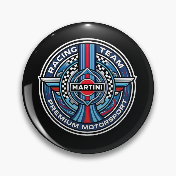 Item preview, Classic Martini Racing Inspired Badge Vintage Racing Stripes Design designed and sold by enzoade.