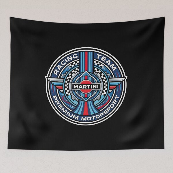 Item preview, Classic Martini Racing Inspired Badge Vintage Racing Stripes Design designed and sold by enzoade.