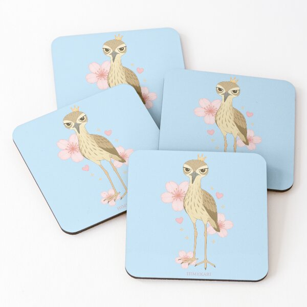 Item preview, Stone-curlew and Cherry Blossoms - Solid Blue designed and sold by HIMEKARI.