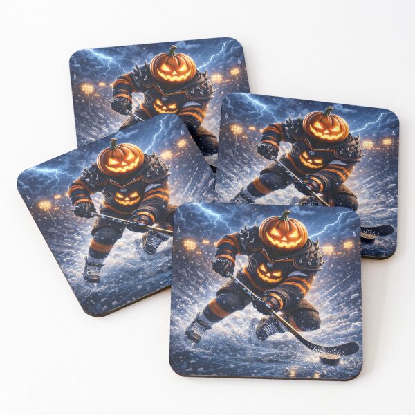 Item preview, Headless Horseman Ice Hockey Breakaway – Gothic Halloween Sports Art designed and sold by TheHorsemanRidesAgain.