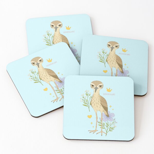Item preview, Australian Stone-Curlew with Flowers - Solid Blue designed and sold by HIMEKARI.