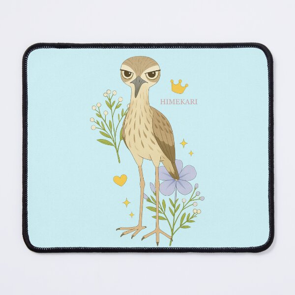 Item preview, Australian Stone-Curlew with Flowers - Solid Blue designed and sold by HIMEKARI.