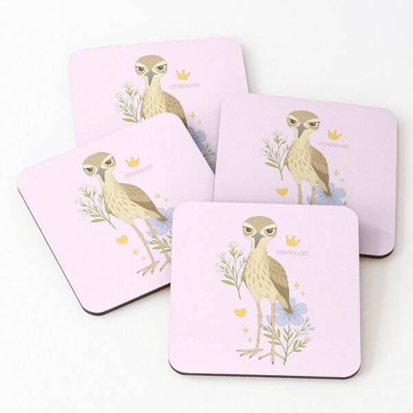 Item preview, Australian Stone-Curlew with Flowers - Solid Pink designed and sold by HIMEKARI.