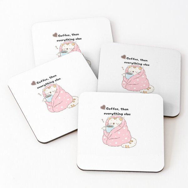 Item preview, Cozy Cat with Coffee – Coffee First designed and sold by Sarah'sCreativeLab.