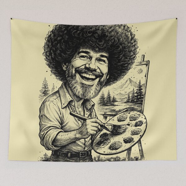 Item preview, Bob Ross Cartoon designed and sold by Javier Narváez Solarte.