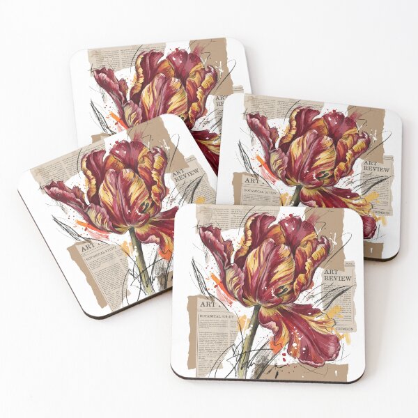 Item preview, Vibrant Tulip Parrot Flamingo Floral Art designed and sold by Honu2025.