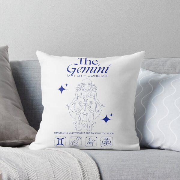 Item preview, Gemini Zodiac Duality Astrology Line Art designed and sold by artacalla.