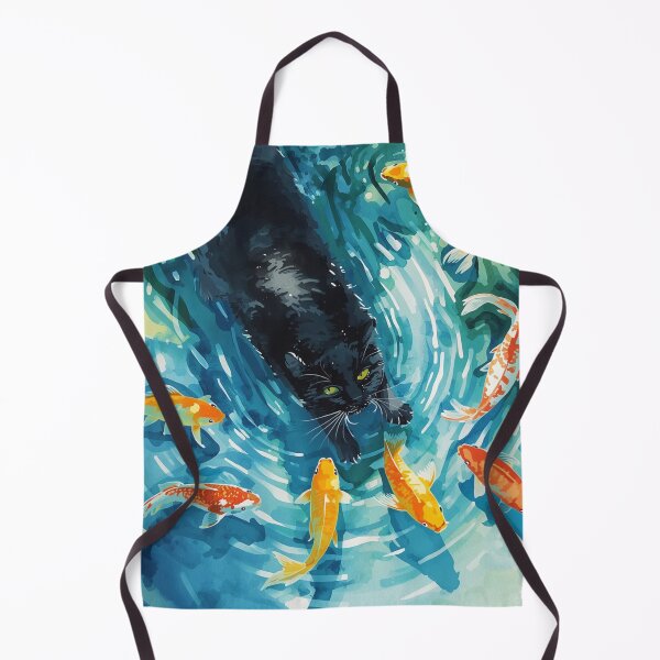 Item preview, Black cat & Goldfishes  designed and sold by JosueShop101.