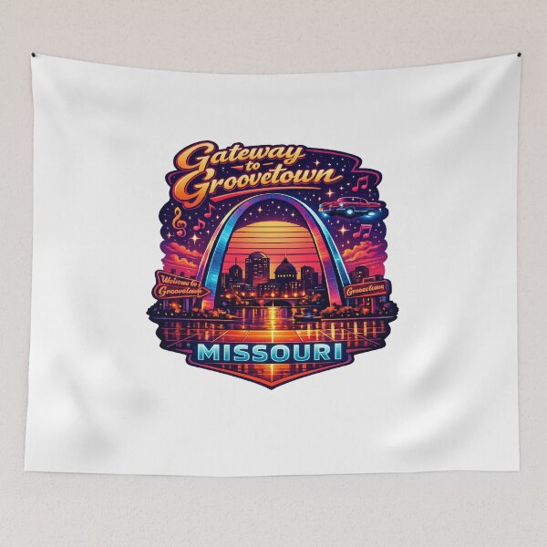 Item preview, Gateway to Groovetown Missouri Retro Neon Poster designed and sold by Dresut.