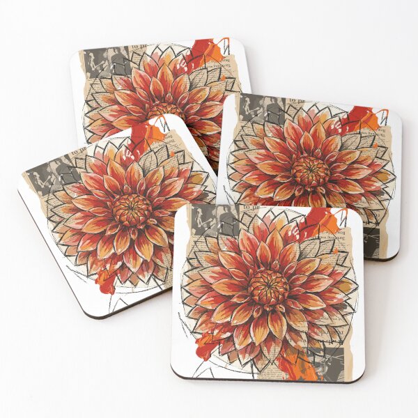 Item preview, Spectacular Red Dahlia Fireball Flower designed and sold by Honu2025.