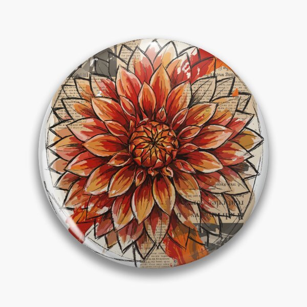 Item preview, Spectacular Red Dahlia Fireball Flower designed and sold by Honu2025.