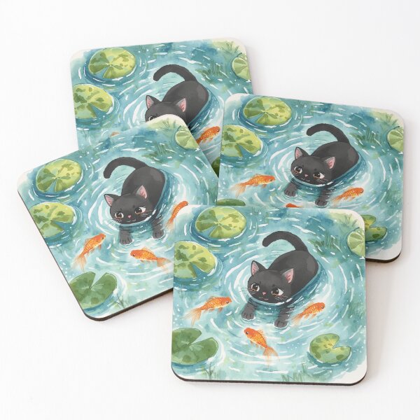 Item preview, Anime black cat & fishes  designed and sold by JosueShop101.
