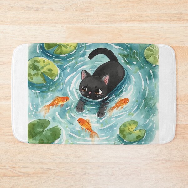 Item preview, Anime black cat & fishes  designed and sold by JosueShop101.