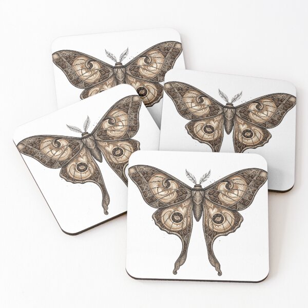 Item preview, Coffee Bean Luna Moth - Dark Academia Entomology Art designed and sold by Retro Mood Co.