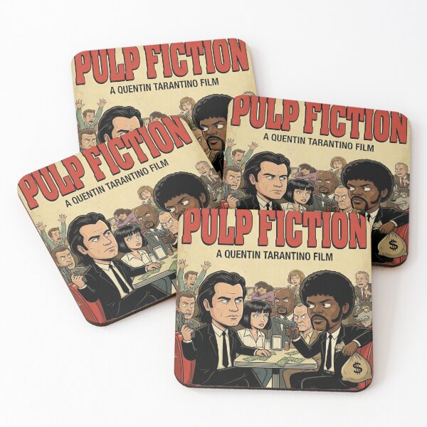 Item preview, Pulp Fiction Diner Robbery Cartoon Poster - Iconic Jules & Vincent Fan Art designed and sold by Pisces92.
