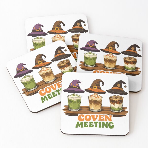 Item preview, Coven Meeting At The Cafe - Three Witches Drinking Matcha designed and sold by Retro Mood Co.
