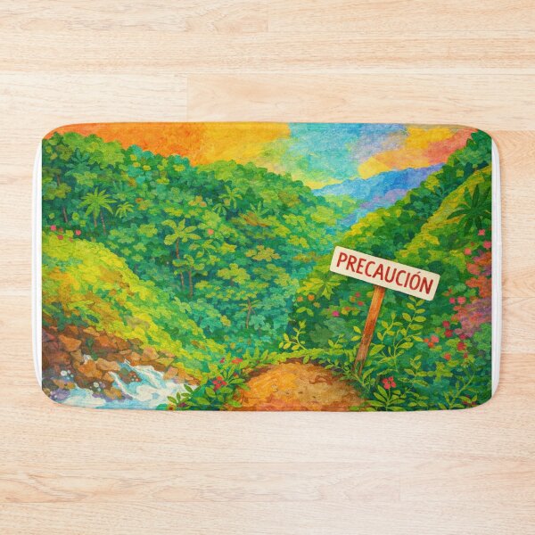 Item preview, Watch Your Step, Rainforest River, Papercut Collage, Mixed Media Digital Illustration designed and sold by SWSandraWechner.