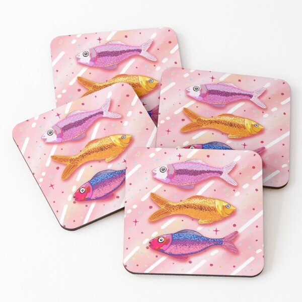 Item preview, Bright Neon Fish Illustration – Playful Colorful Aquatic Wall Art designed and sold by AshleyCasperArt.