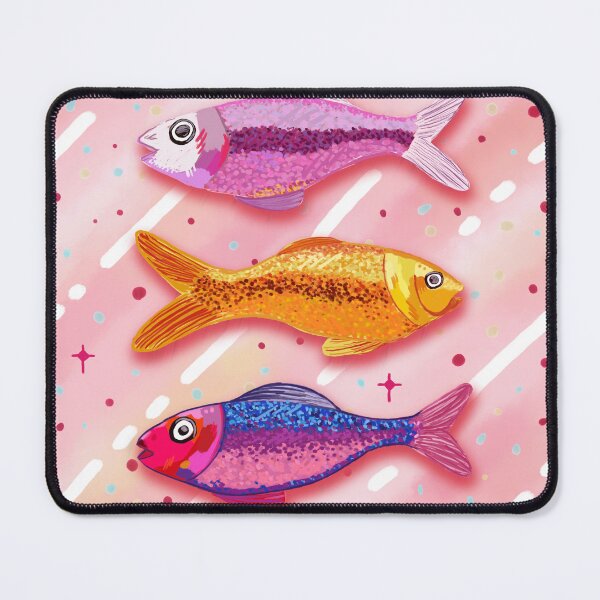 Item preview, Bright Neon Fish Illustration – Playful Colorful Aquatic Wall Art designed and sold by AshleyCasperArt.