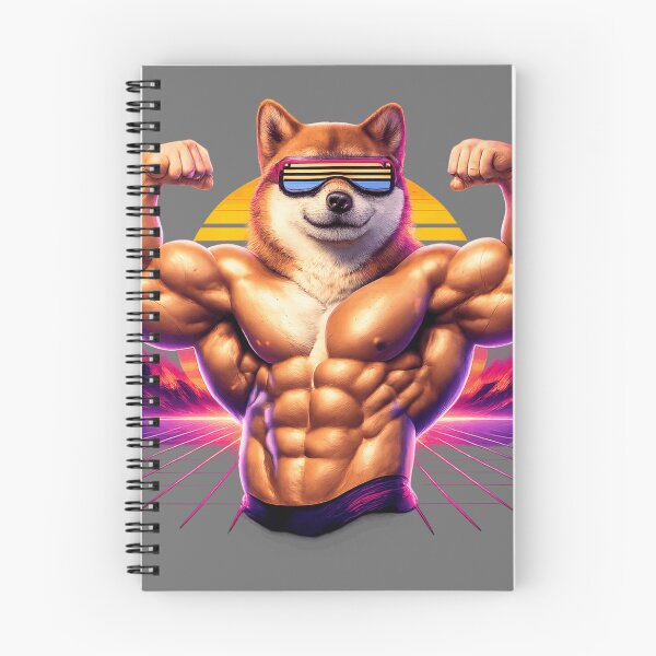 Item preview, Buff Shiba Inu Dog - Retrowave Bodybuilding Meme designed and sold by Retro Mood Co.