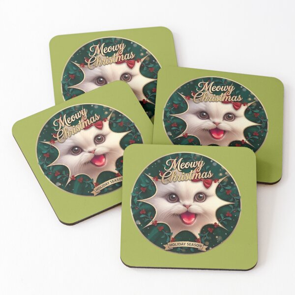 Item preview, Meowy Christmas – Fluffy White Persian Cat Face Happy Holiday Frame designed and sold by Good Vibes .
