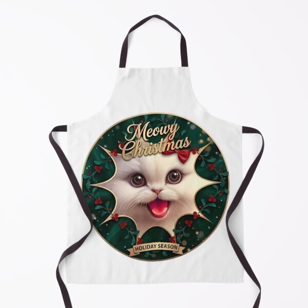 Item preview, Meowy Christmas – Fluffy White Persian Cat Face Happy Holiday Frame designed and sold by Good Vibes .
