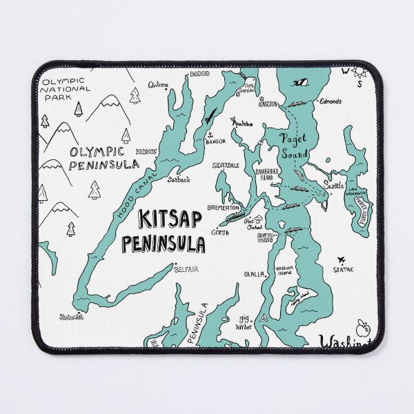 Item preview, Kitsap Peninsula Map designed and sold by Claire Lordon.