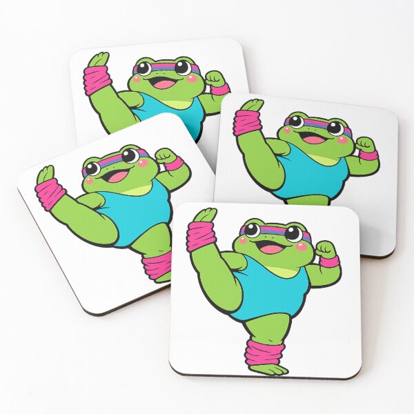 Item preview, 80s Aerobics Frog - Neon Workout Cottagecore Core designed and sold by Retro Mood Co.