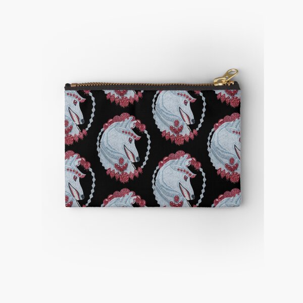 Item preview, Portrait of a white wolf framed in silver and rubies designed and sold by WolfRaven Creations.