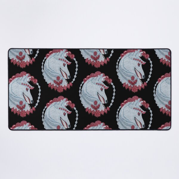 Item preview, Portrait of a white wolf framed in silver and rubies designed and sold by WolfRaven Creations.