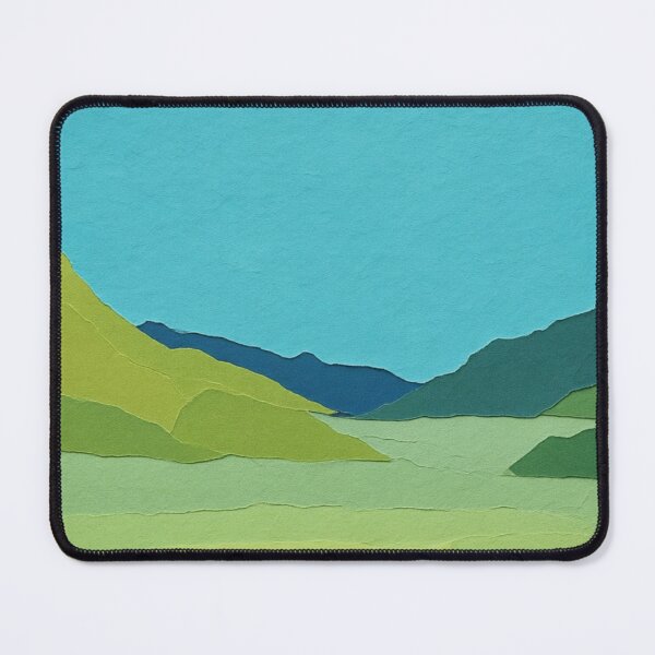 Item preview, Minimalist Lake View, Teal Palete, Papercut Collage designed and sold by SWSandraWechner.