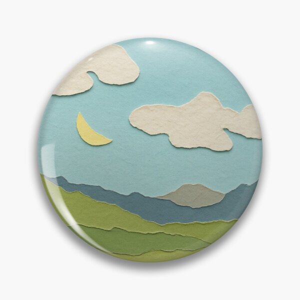 Item preview, Minimalist Mountain View II, Teal Palette, Papercut Collage designed and sold by SWSandraWechner.