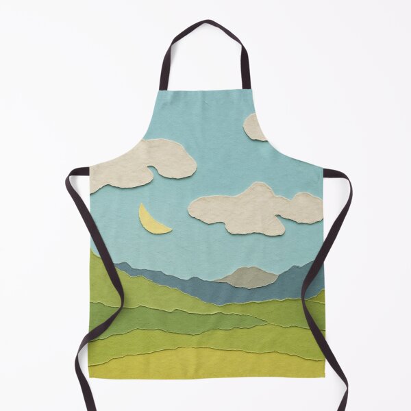Item preview, Minimalist Mountain View II, Teal Palette, Papercut Collage designed and sold by SWSandraWechner.