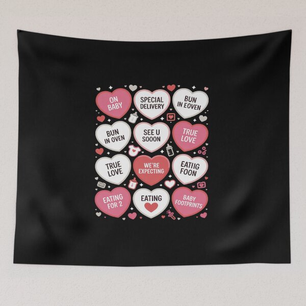 Item preview, Valentines Day Pregnancy Heart Candy Announcement Pregnant designed and sold by BlassmausArt.