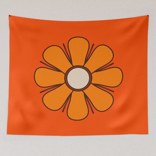 Item preview, Retro 70s Flower Orange and Brown Vintage Boho Bloom designed and sold by kierkegaard.