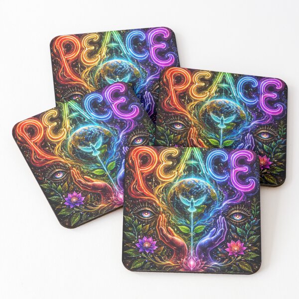Item preview, Neon Peace World Art designed and sold by ArpaliLab Studio.
