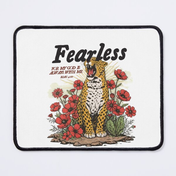 Item preview, Fearless Faith Leopard Floral Design, Christian Bible Verse Isaiah 41:10, Aesthetic Women Spiritual Gift designed and sold by RepRepublic.