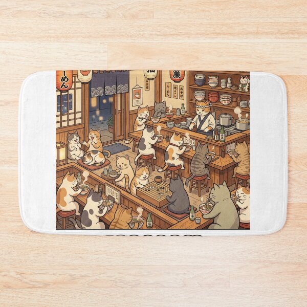 Item preview, Ramen Cafe Cats Tee designed and sold by Black Lion Art.