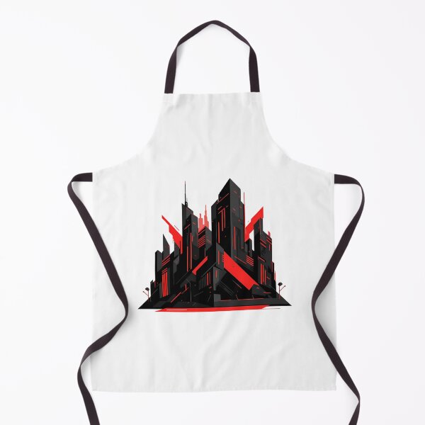 Item preview, Sharp Geometric Cityscape in Abstract Black and Red designed and sold by chattsuede.