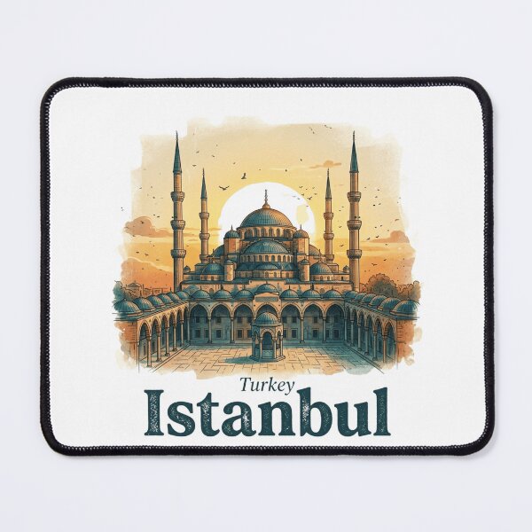 Item preview, Istanbul Blue Mosque in Vintage Style designed and sold by Inkworksbyshery.