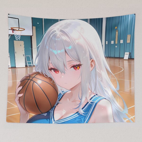 Item preview, Prelude Skadi Arknights Blue Jersey Basketball Anime Girl Indoor Game designed and sold by TanglenRabbit.