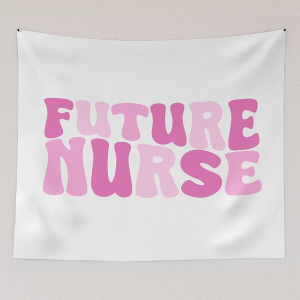 Item preview, Future Nurse - Cute Pink Groovy Wavy Aesthetic Quote Design designed and sold by Nesstitches.