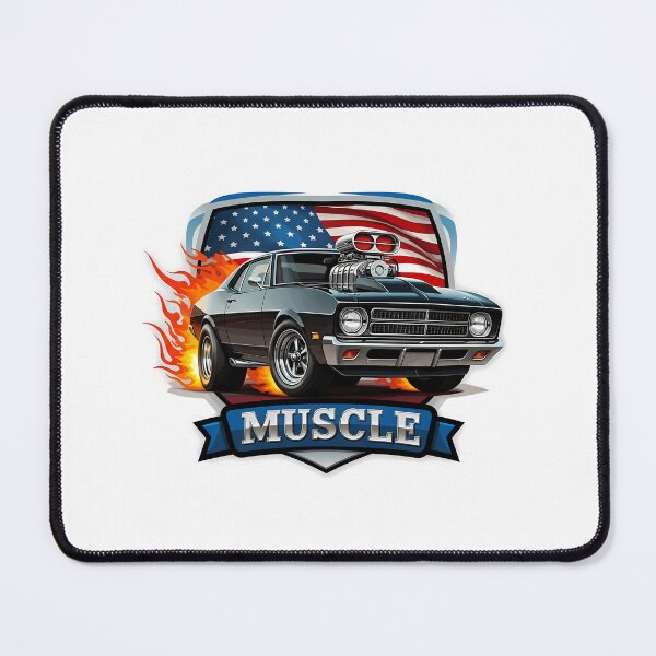 Item preview, Classic American Muscle Car with Flag and Flames designed and sold by chattsuede.