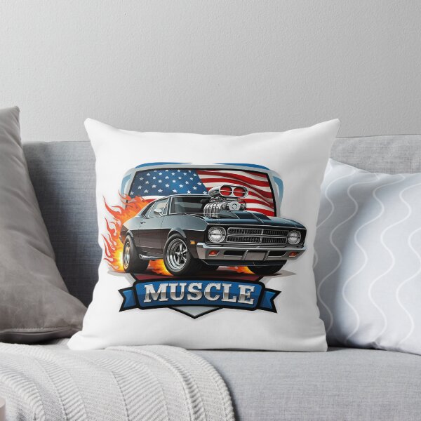 Item preview, Classic American Muscle Car with Flag and Flames designed and sold by chattsuede.